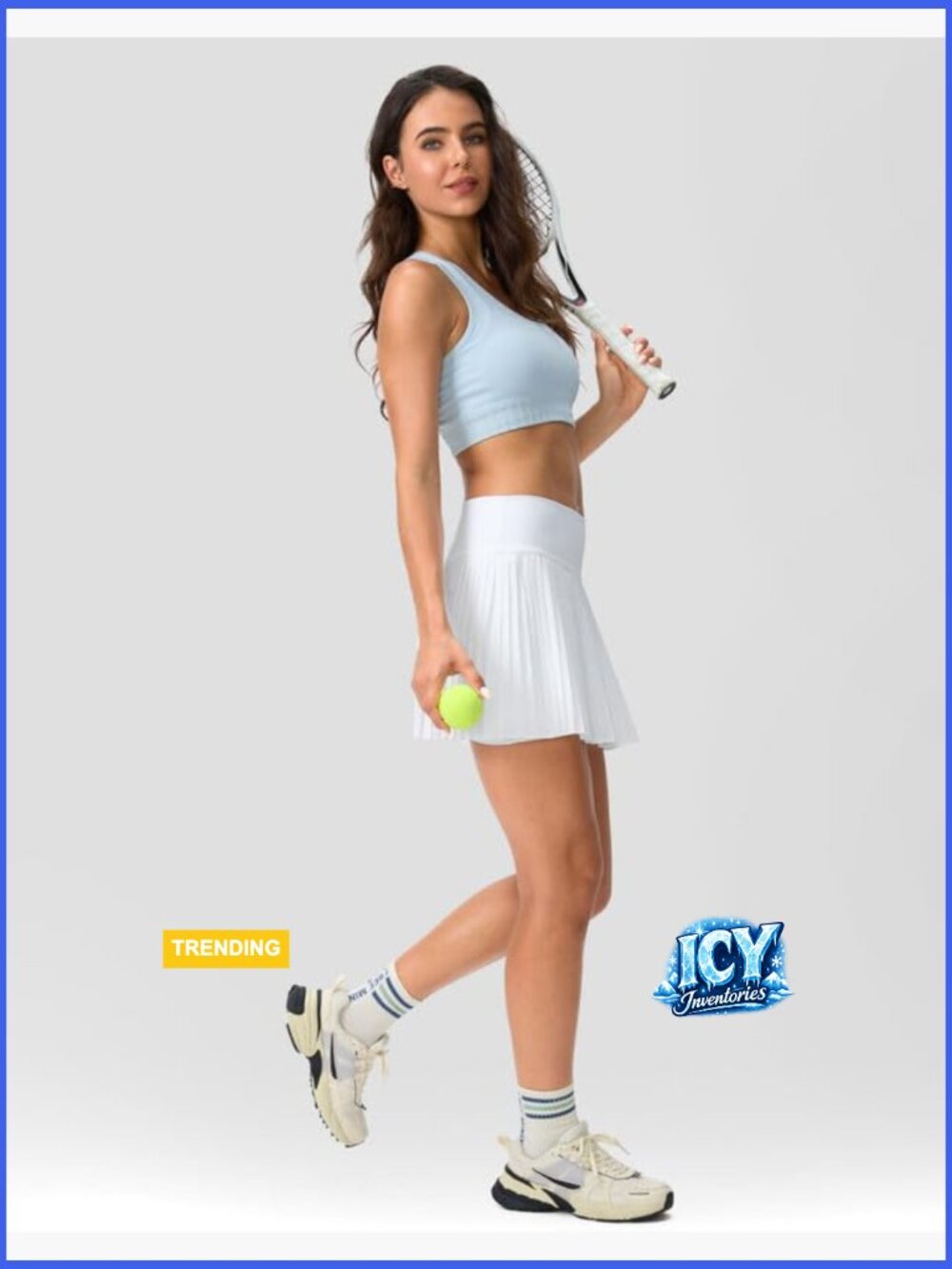 Pleated Tennis Skirt with Pockets High Waisted Athletic Skort - Picture 6 of 7